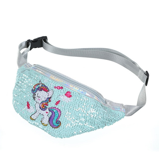 Sac Banane Enfant Licorne Paillettes Roses
