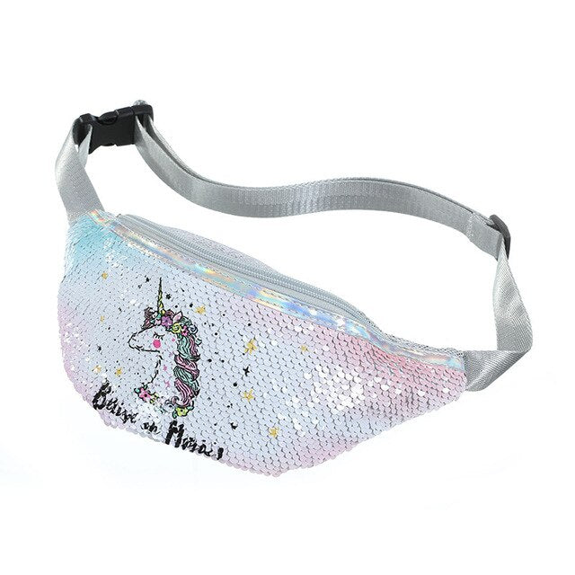 Sac Banane Enfant Licorne Paillettes Roses