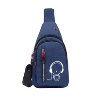 Sacoche Banane Urbaine Bleue avec Motif Musique - Banane Avenue ™