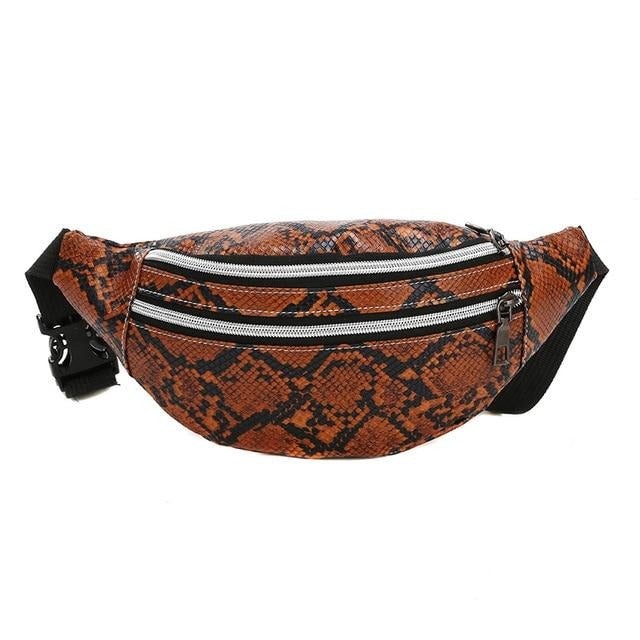 Sac Banane Urbain Motif Python Noir Blanc