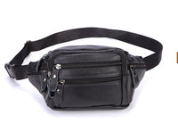 Sacoche Banane Cuir Marron Multipoches Urbaine - modèle Noir - Banane Avenue ™