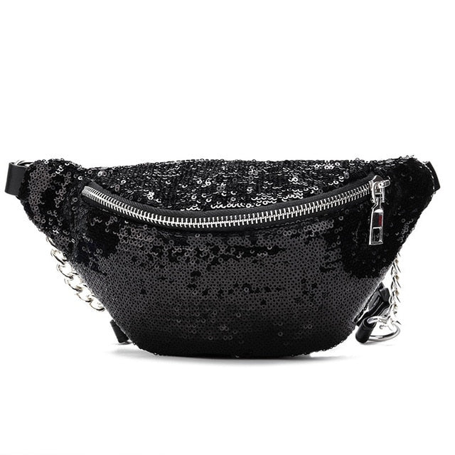 Sac Banane Paillettes Rose Tendance