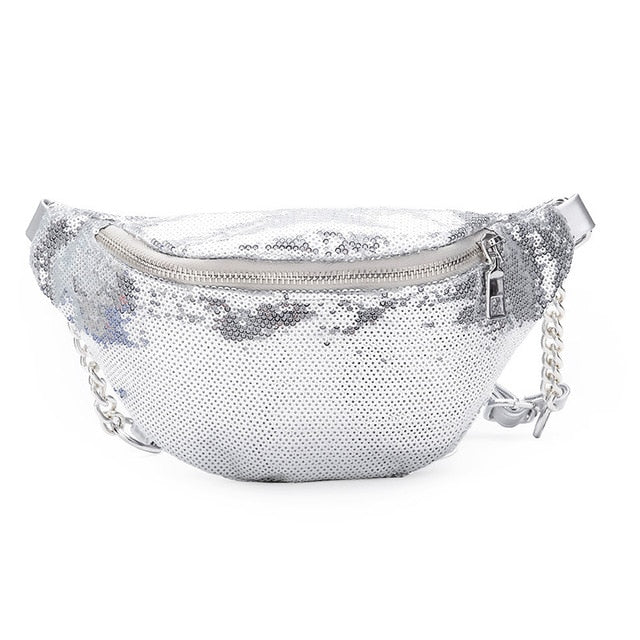Sac Banane Paillettes Rose Tendance