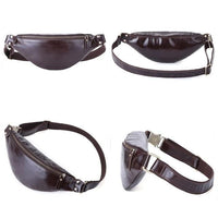 Sac Banane Cuir Noir Unisexe Élégant - modèle Chocolat - Banane Avenue ™