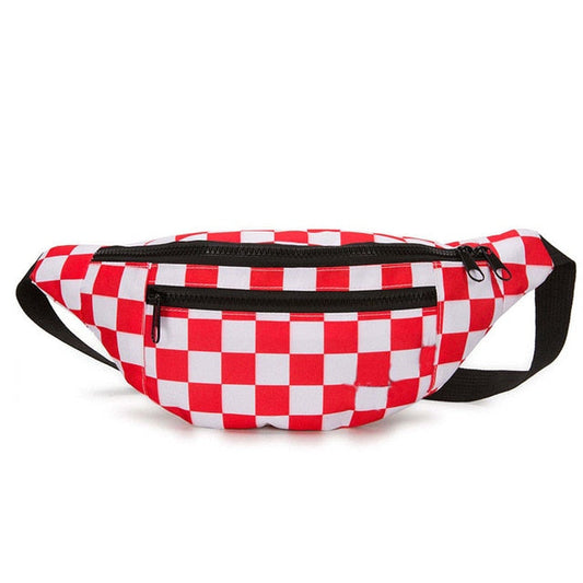 Ceinture Banane Urbaine Damier Rouge