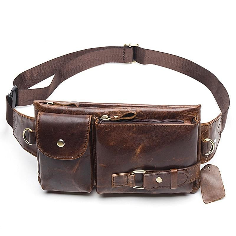 Ceinture Sacoche Banane Cuir Noir Tendance