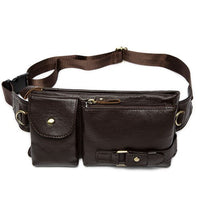 Ceinture Sacoche Banane Cuir Noir Tendance - modèle Marron foncé - Banane Avenue ™
