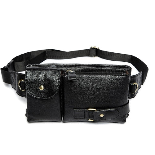 Ceinture Sacoche Banane Cuir Noir Tendance