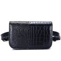 Sacoche Banane Cuir Croco Jaune - modèle Noir - Banane Avenue ™