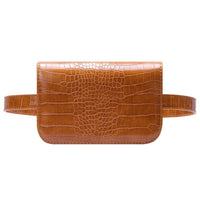 Sacoche Banane Cuir Croco Jaune - modèle Marron - Banane Avenue ™