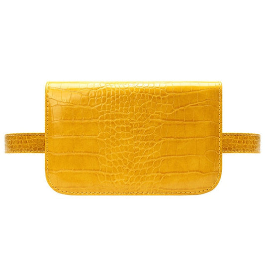 Sacoche Banane Cuir Croco Jaune