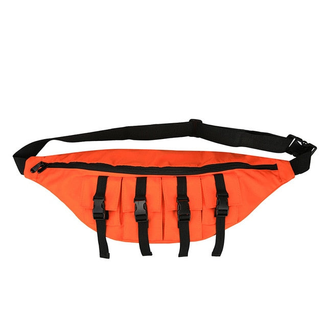 Sac Banane Urbain Multi-Poches Noir Unisexe