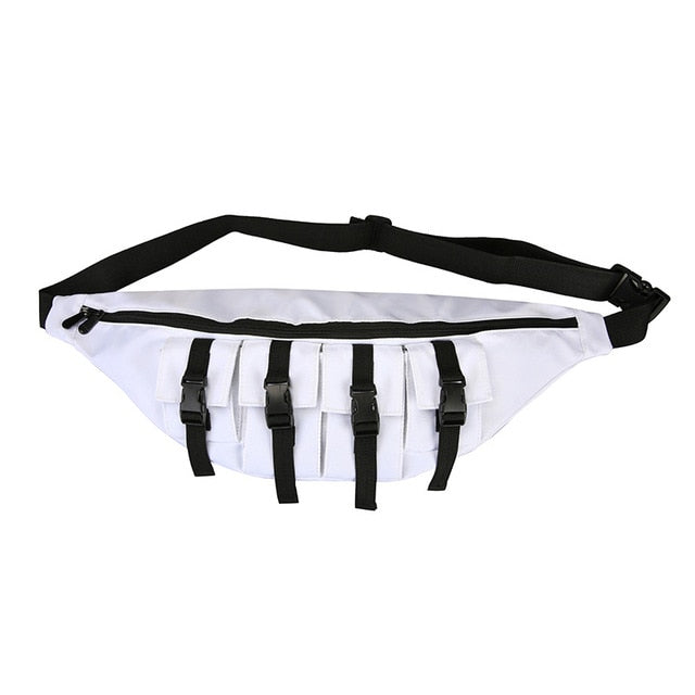 Sac Banane Urbain Multi-Poches Noir Unisexe