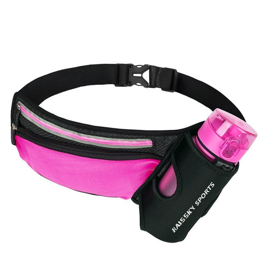 Sac Banane Sportif Rose avec Porte-Gourde