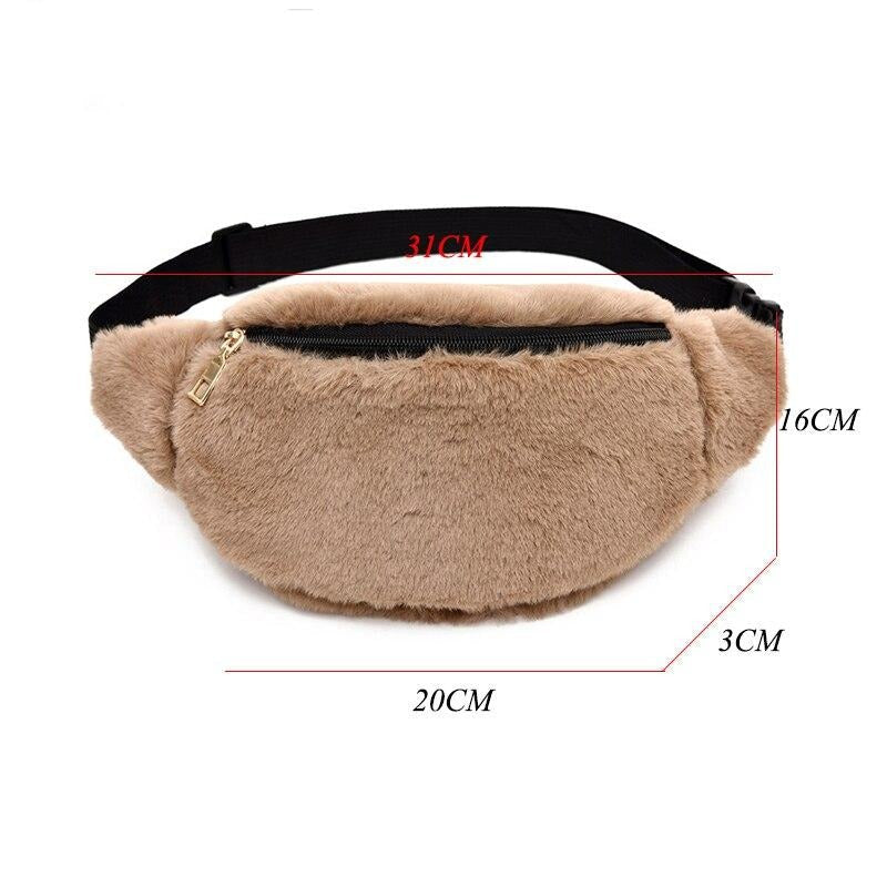Sac Banane Douceur Peluche Tendance Beige