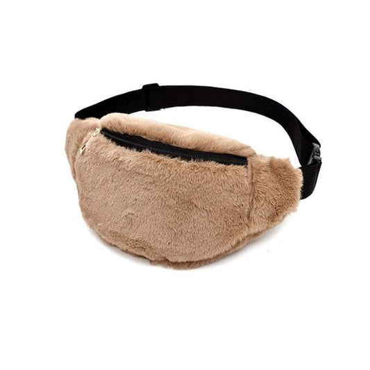 Sac Banane Douceur Peluche Tendance Beige