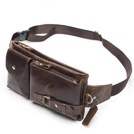 Sacoche Banane Cuir Vintage Unisexe