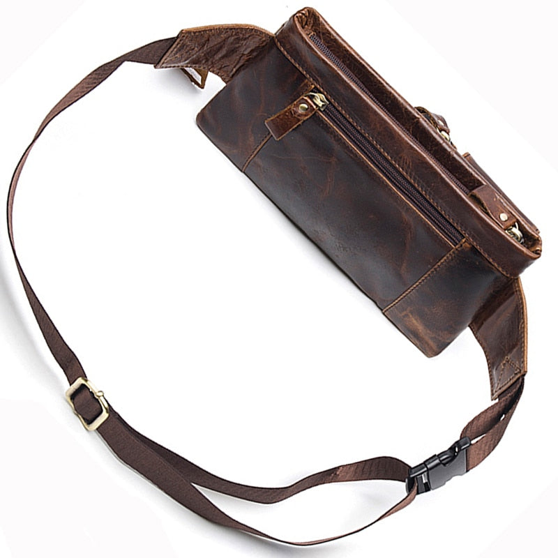 Sacoche Banane Cuir Vintage Unisexe