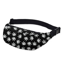 Sac Banane Urbain Feuille Cannabis Trendy - modèle Noir - Banane Avenue ™