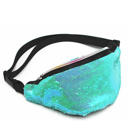 Sac Banane Scintillant Sirène Réglable Multicolore