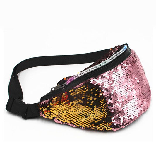 Sac Banane Paillettes Multicolores Réglable