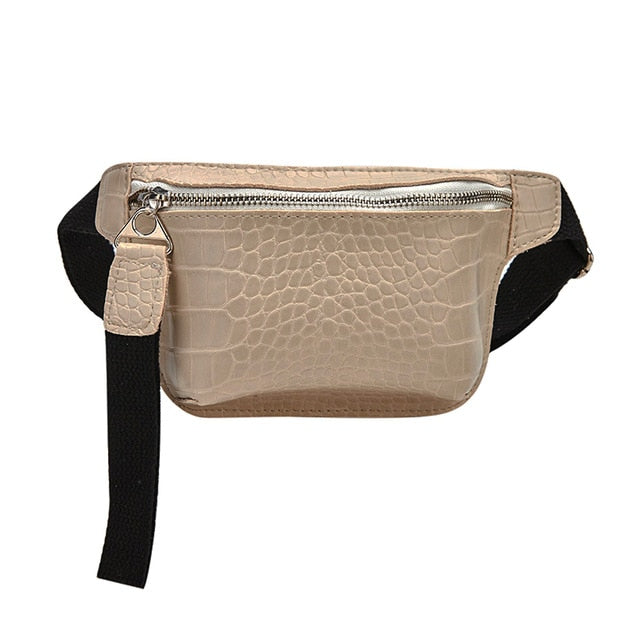 Sac Banane Élégant Effet Croco Noir