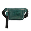 Sac Banane Élégant Effet Croco Noir