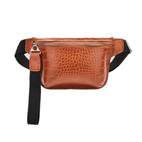 Sac Banane Élégant Effet Croco Noir - modèle Orange - Banane Avenue ™