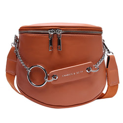 Acheter Sac Banane Élégant Cuir Marron Chaîne Métal - Banane Avenue ™