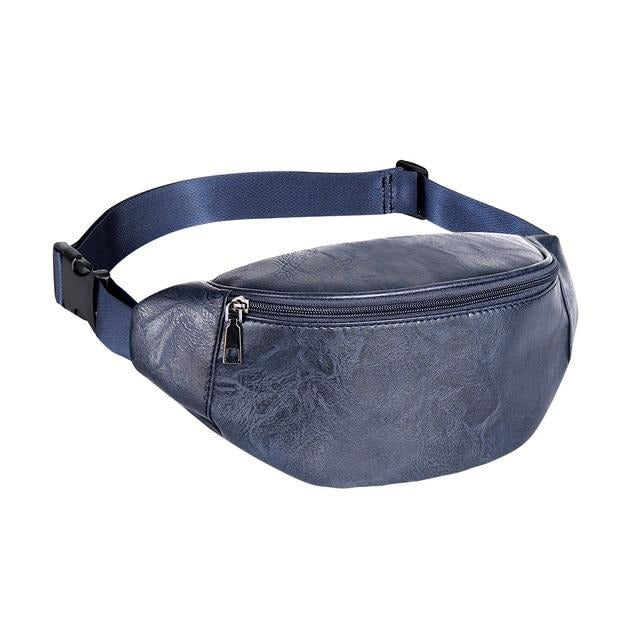 Sac Banane Cuir Noir Ajustable Unisexe