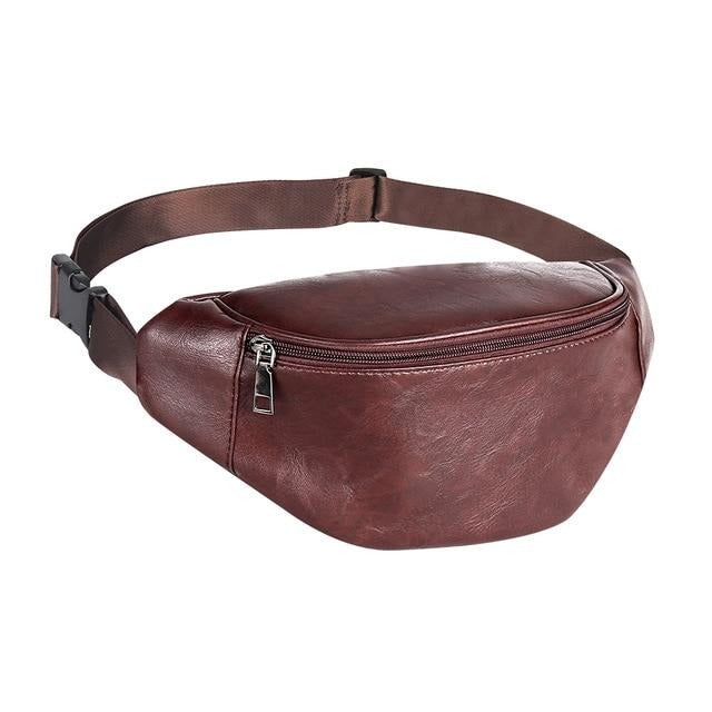 Sac Banane Cuir Noir Ajustable Unisexe