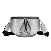 Sacoche Banane Urbaine Simili Cuir Noir - modèle Argent - Banane Avenue ™