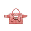 Sacoche Banane Cuir Croco Bleu Chic