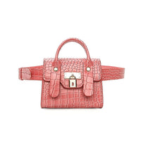 Sacoche Banane Cuir Croco Bleu Chic - modèle Rose - Banane Avenue ™