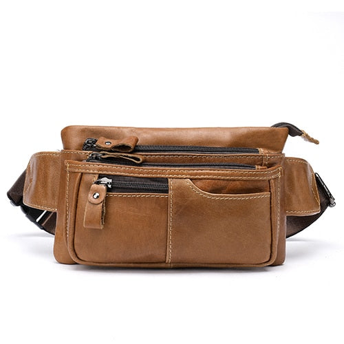 Sacoche Banane Cuir Vintage Multipoches