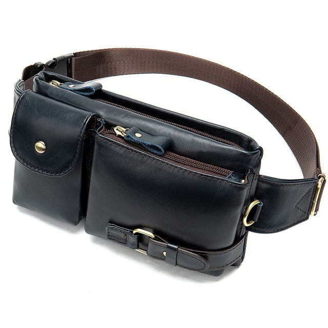 Sacoche Banane Cuir Vintage Unisexe