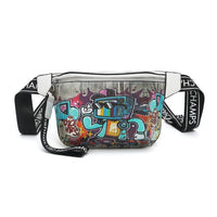 Sacoche Banane Urbaine Graffiti Trendy - modèle Blanc - Banane Avenue ™