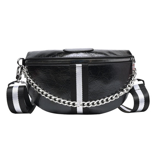 Sac Banane Urbain Chic à Chaîne Argentée