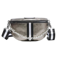 Sac Banane Urbain Chic à Chaîne Argentée - modèle Gris - Banane Avenue ™