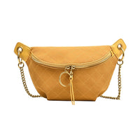 Sac Banane Élégance Matelassé Rouge Chaîne - modèle Jaune - Banane Avenue ™