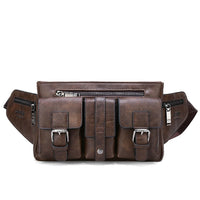 Sacoche Banane Cuir Vintage Multipoche Jeep - modèle Marron - Banane Avenue ™