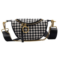 Sac Banane Chic Maille Tissée Orné Doré - modèle Noir - Banane Avenue ™