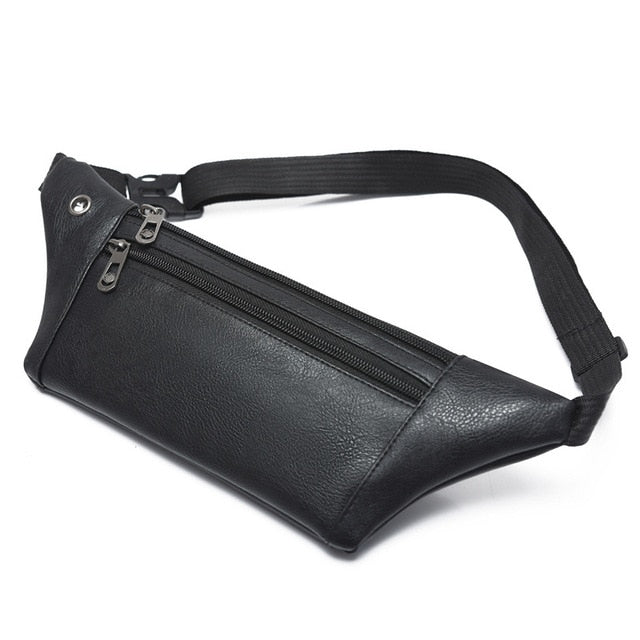 Ceinture Sacoche Banane Cuir Noir Urbaine
