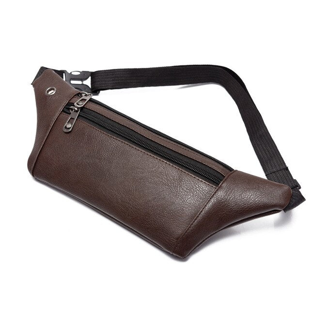 Ceinture Sacoche Banane Cuir Noir Urbaine