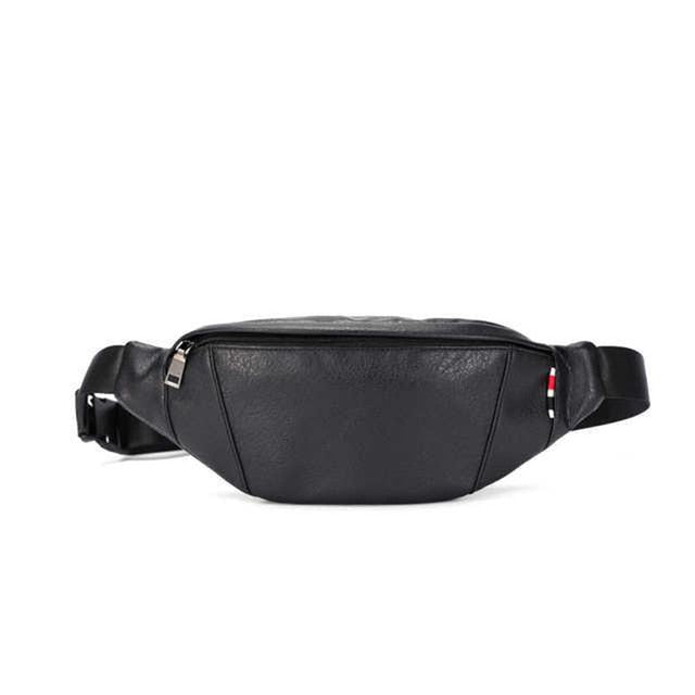 Ceinture Sacoche Banane Cuir Noir Urbaine