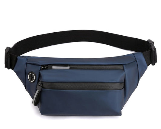 Sac Banane Urbain Bleu Élégant Multipoche