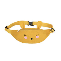 Sac Banane Peluche Chat Kawaii Poche Zip - modèle Jaune - Banane Avenue ™