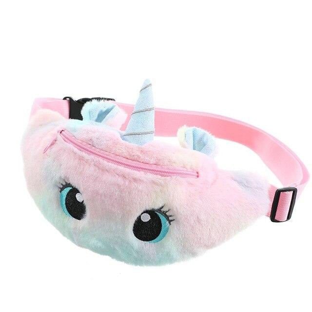 Sac Banane Enfant Peluche Licorne Rose
