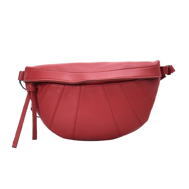 Sac Banane Cuir Élégant Noir Unisexe