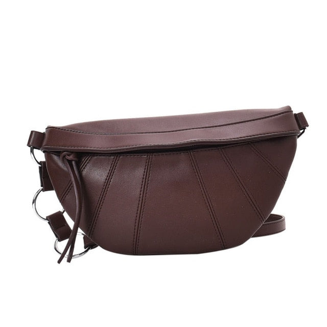Sac Banane Cuir Élégant Noir Unisexe